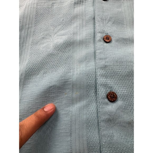 CARIBBEAN BUTTON UP BLUE SHIRT | F1 - Picture 2 of 8